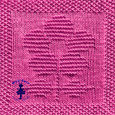 Strickquadrat Blume