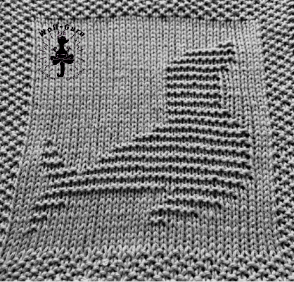 Strickquadrat Seehund
