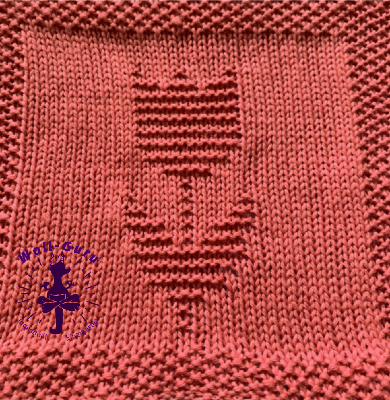 Strickquadrat Tulpe